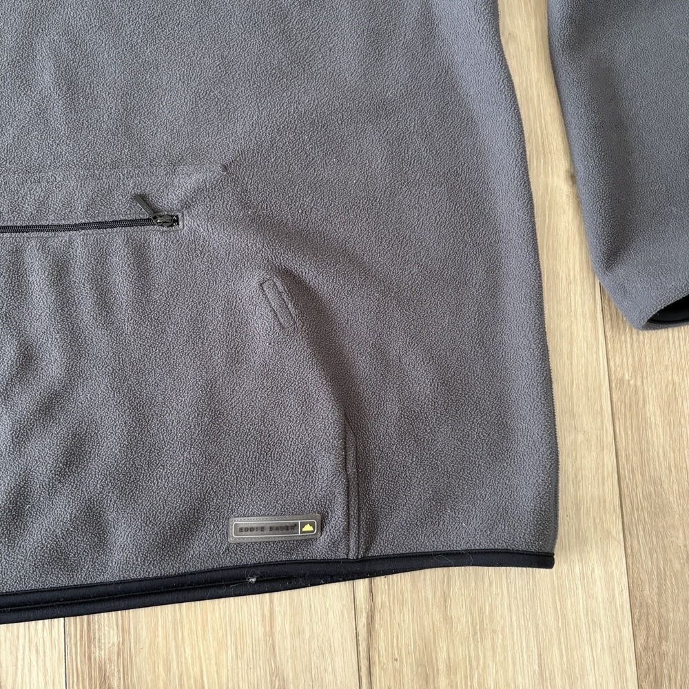 Eddie Bauer Gray Blue Pullover Hoodie Men's XL Kangaroo Pocket Reversible Zip - Picture 7 of 9